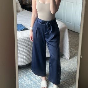 Blue silky loft dress pant